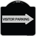 Signmission Visitor Parking With Right Arrow Heavy-Gauge Aluminum Architectural Sign, 18" x 18", BS-1818-24376 A-DES-BS-1818-24376